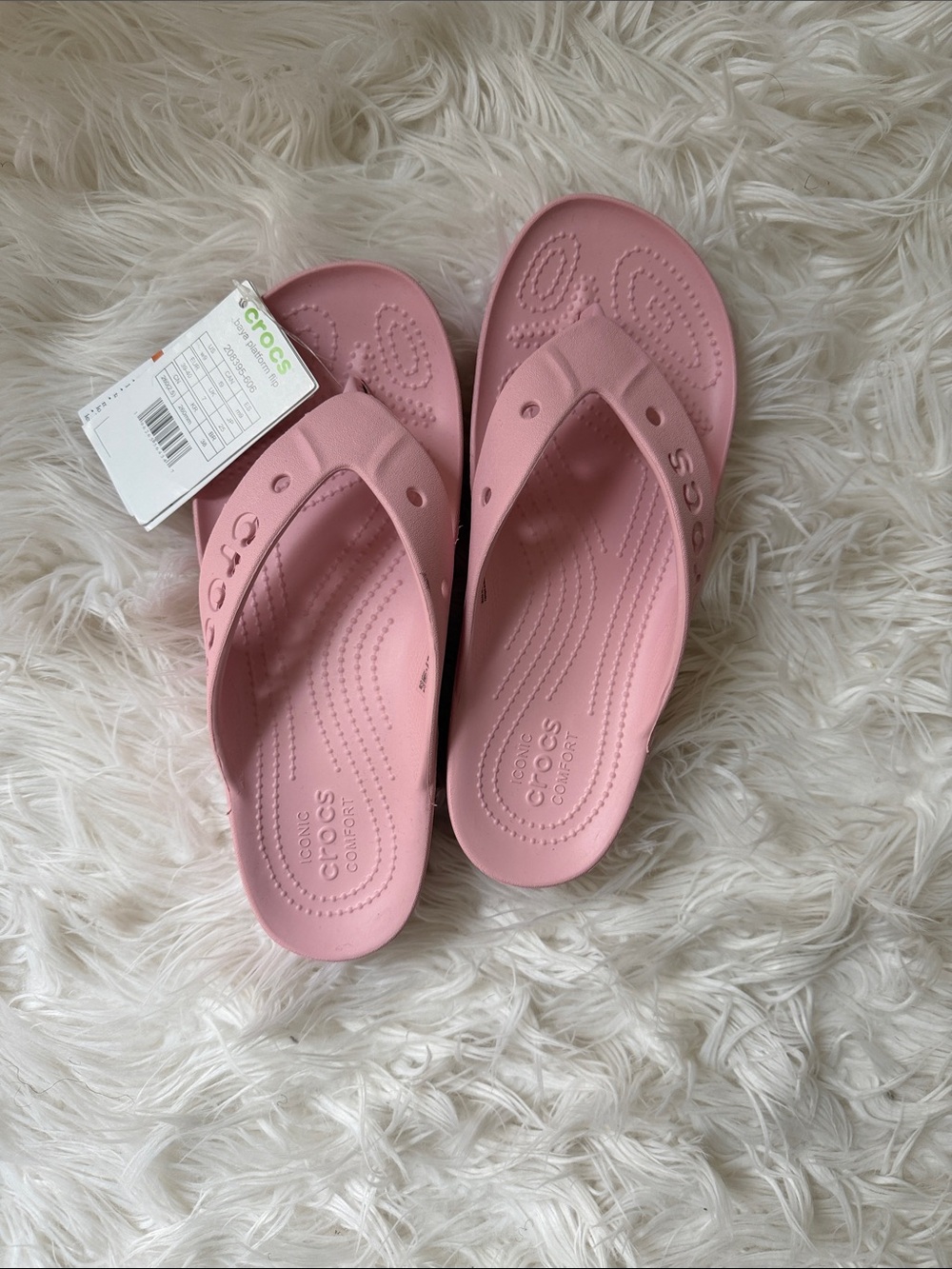 CROCS Womens Pink Thong Sandals
